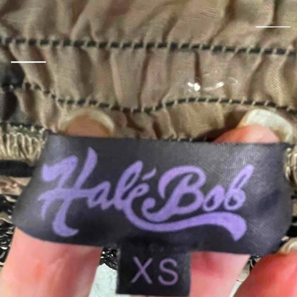 Hale Bob Black/Beige Top, XS. - Picture 2 of 2
